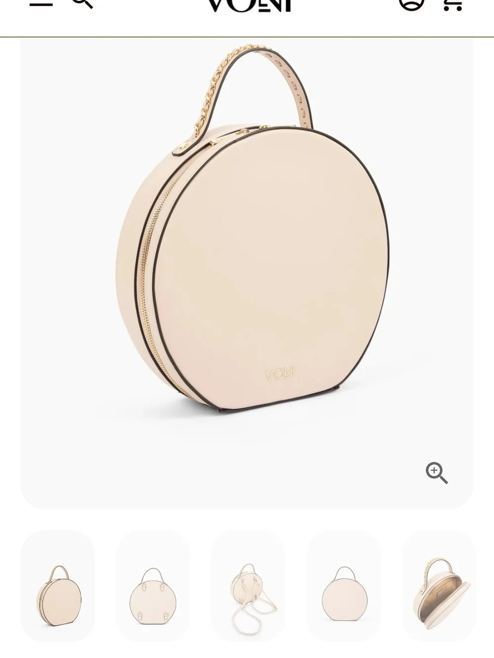 Voni Women’s Round Cream Crossbody Backpack